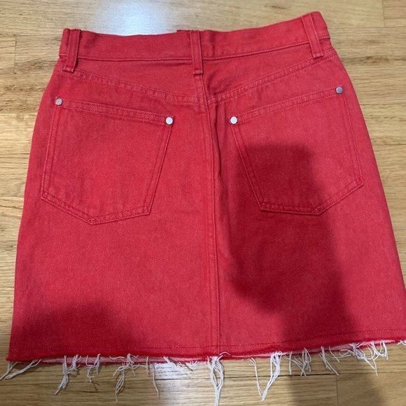 Rag & Bone Red Jean Skirt - Picture 2 of 3